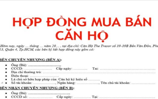 Một hợp đồng mua bán chung cư hợp lệ